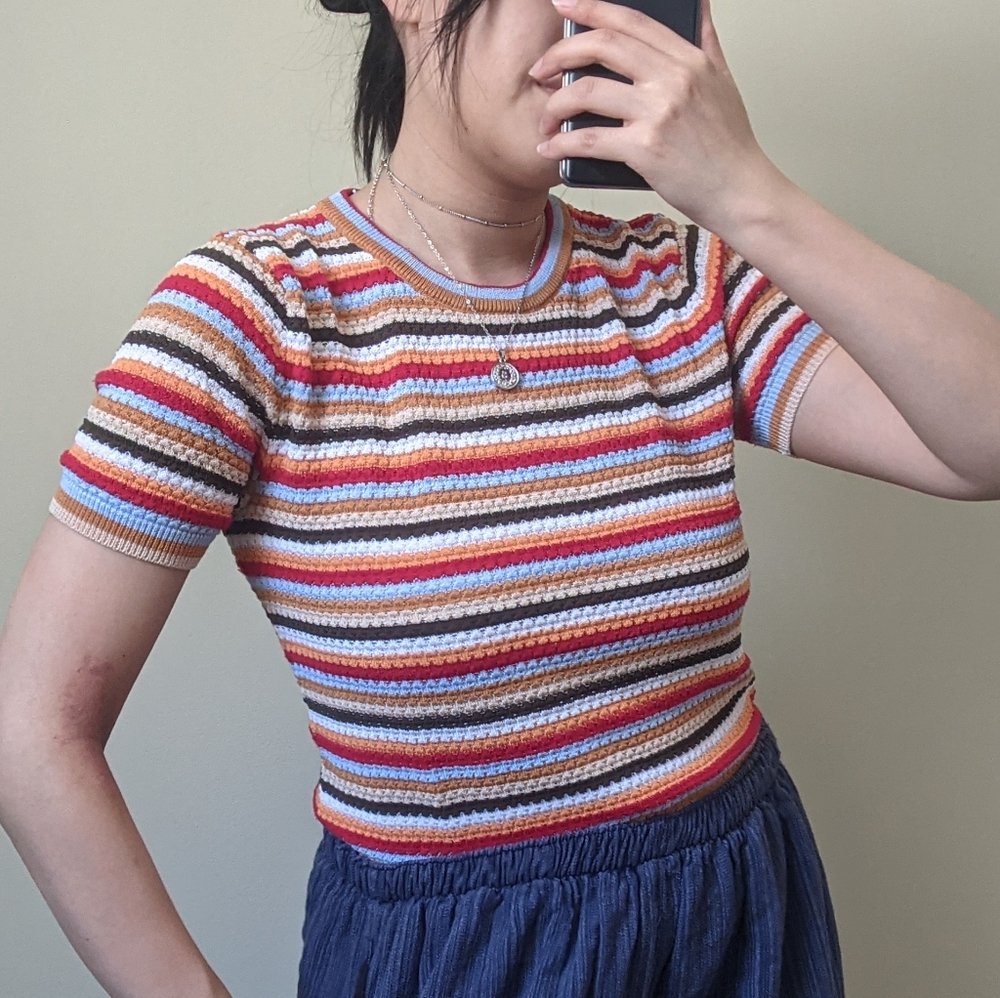 VINTAGE✨ inspired knitted knit tee 🌈